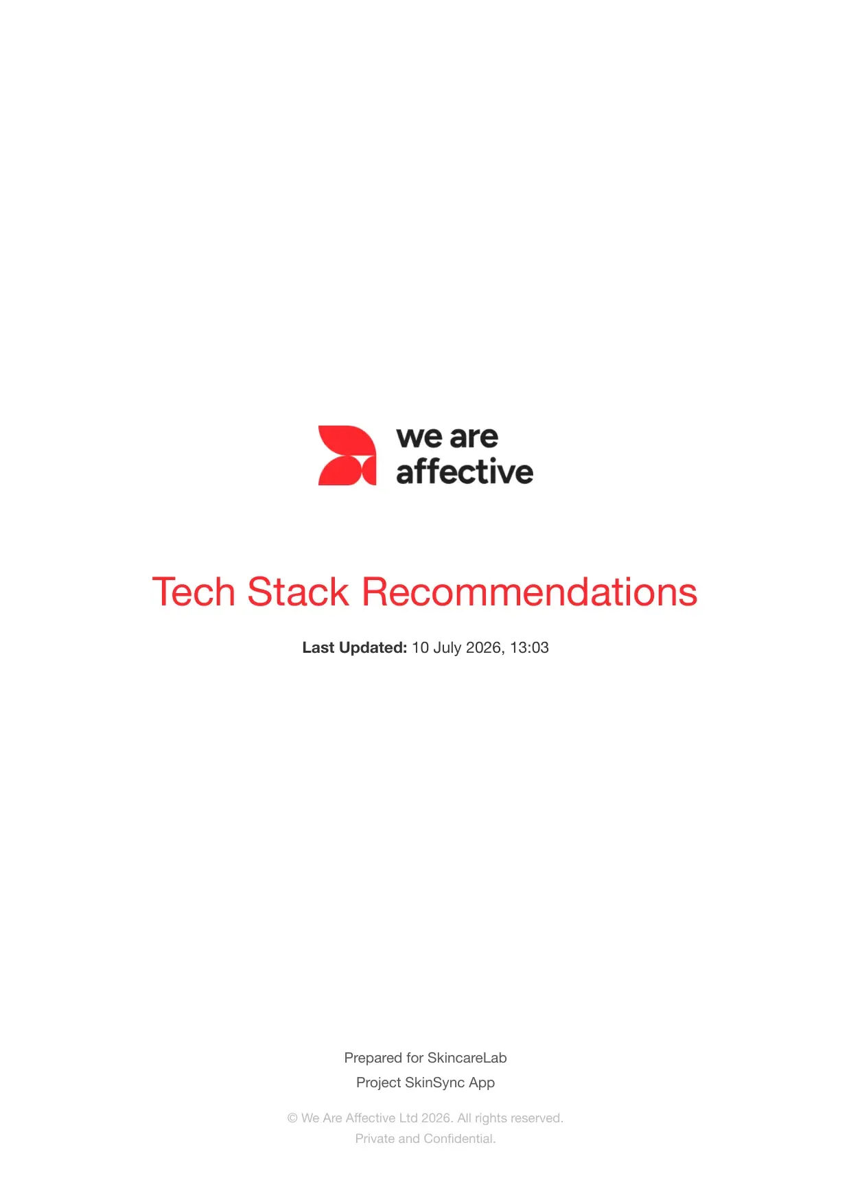 Tech Stack Recommendations