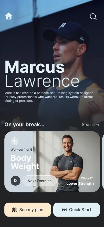 WorkingWeight home screen